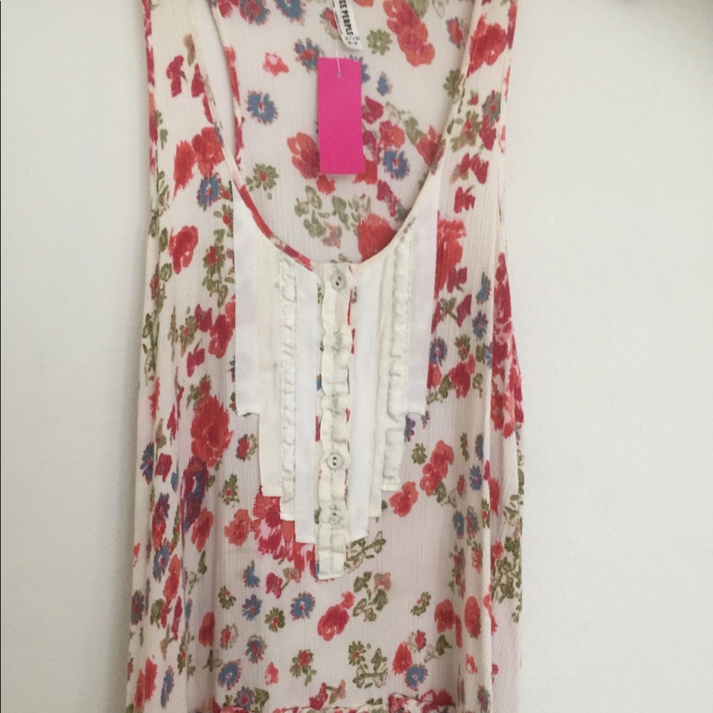 Flowered Free People tank tunic
